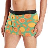 orange fruit pattern green background Men's All Over Print Boxer Briefs Men's Underwear