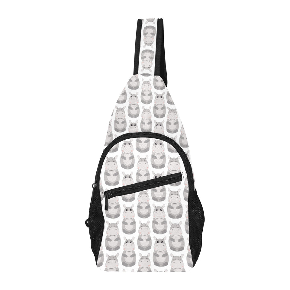 Hippopotamus Pattern Print Design 05 All Over Print Chest Bag