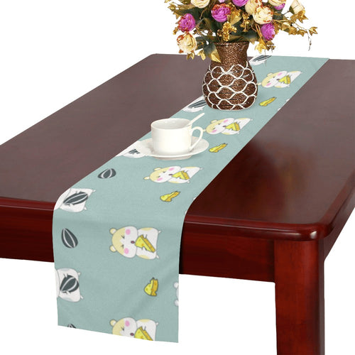 Cute hamster cheese pattern Table Runner