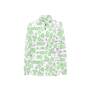 Chemistry Periodic Table Pattern Print Design 03 Women's Long Sleeve Polo Shirt