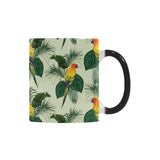 Beautiful parrot palm leaves pattern Morphing Mug Heat Changing Mug
