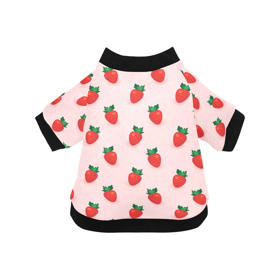 Strawberry beautiful pattern All Over Print Pet Dog Round Neck Fuzzy Shirt
