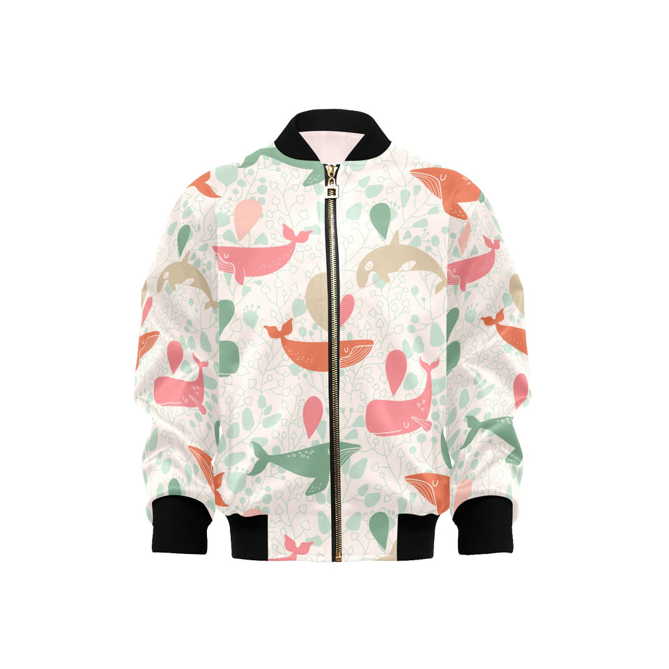 Cute whale pattern Kids' Boys' Girls' Bomber Jacket