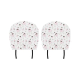 Poodle dog rose cake pattern Car Headrest Cover