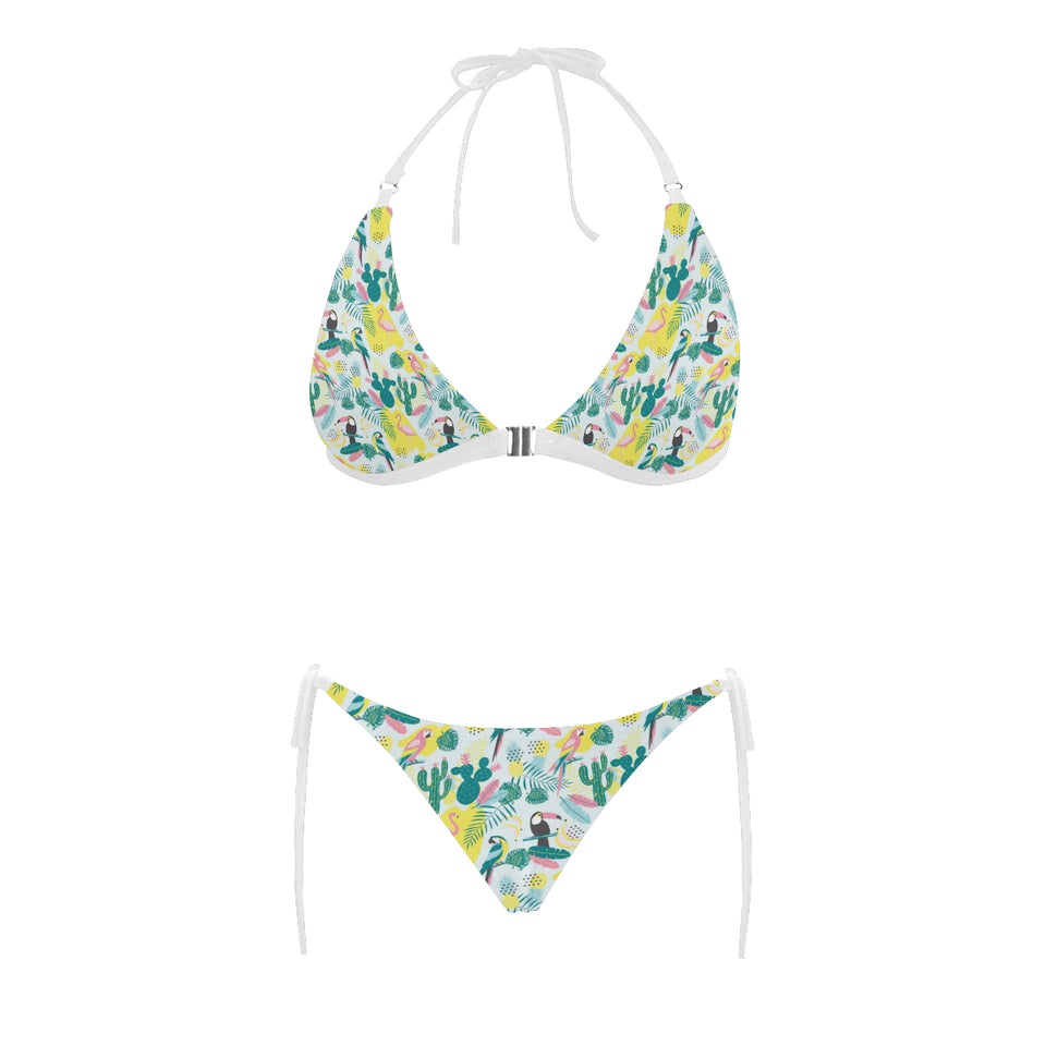 Cute parrot toucan flamingo cactus exotic leaves p Sexy Bikinis Two-Piece Swimsuits