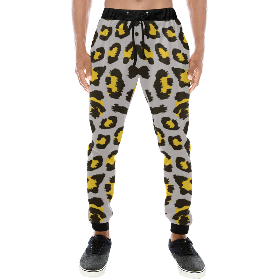 Gray Leopard print pattern Unisex Casual Sweatpants
