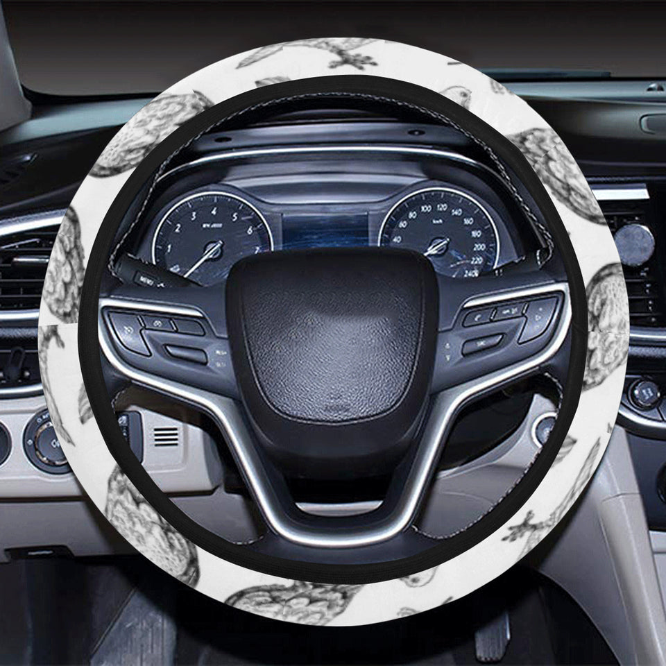 Pigeon Pattern Print Design 05 Car Steering Wheel Cover