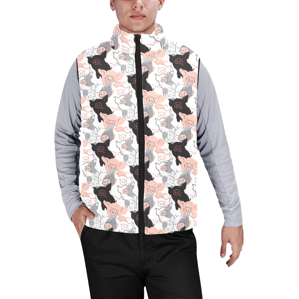 Pig Pattern Print Design 05 Men's Padded Vest