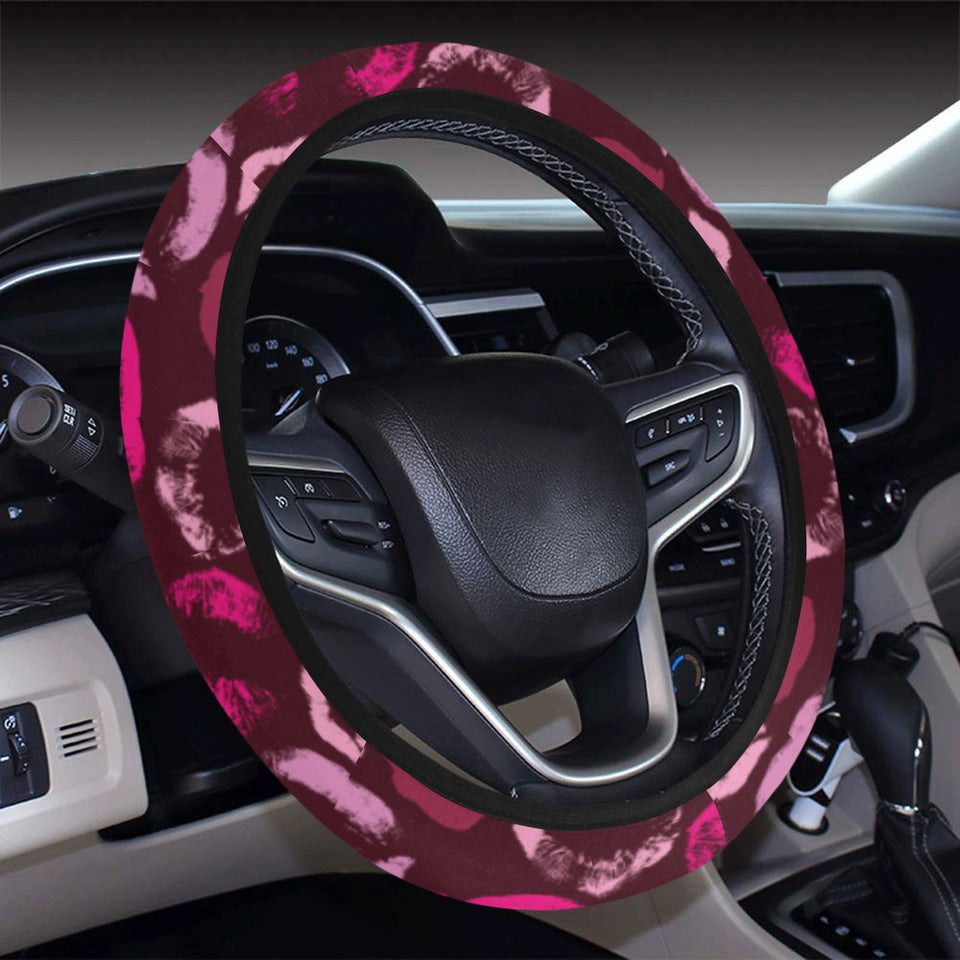 Lips Pattern Print Design 03 Car Steering Wheel Cover