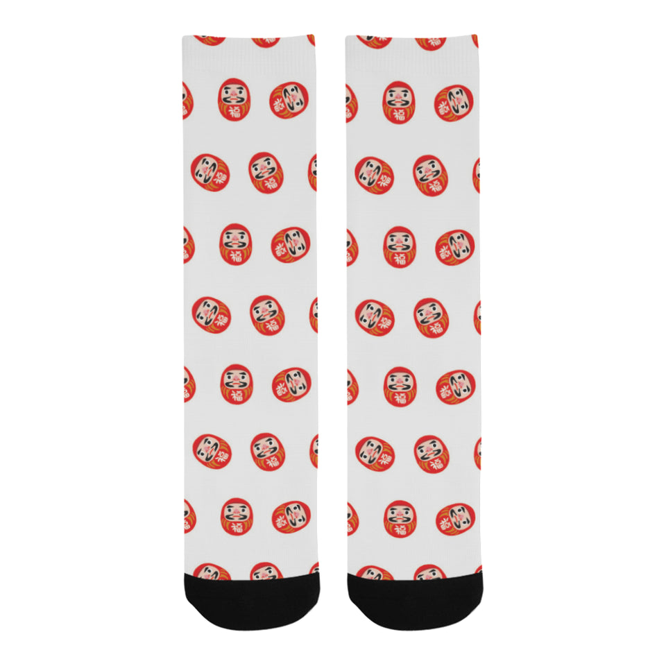 Daruma japanese wooden doll pattern Crew Socks