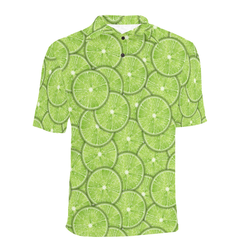 Slices of Lime pattern Men's All Over Print Polo Shirt