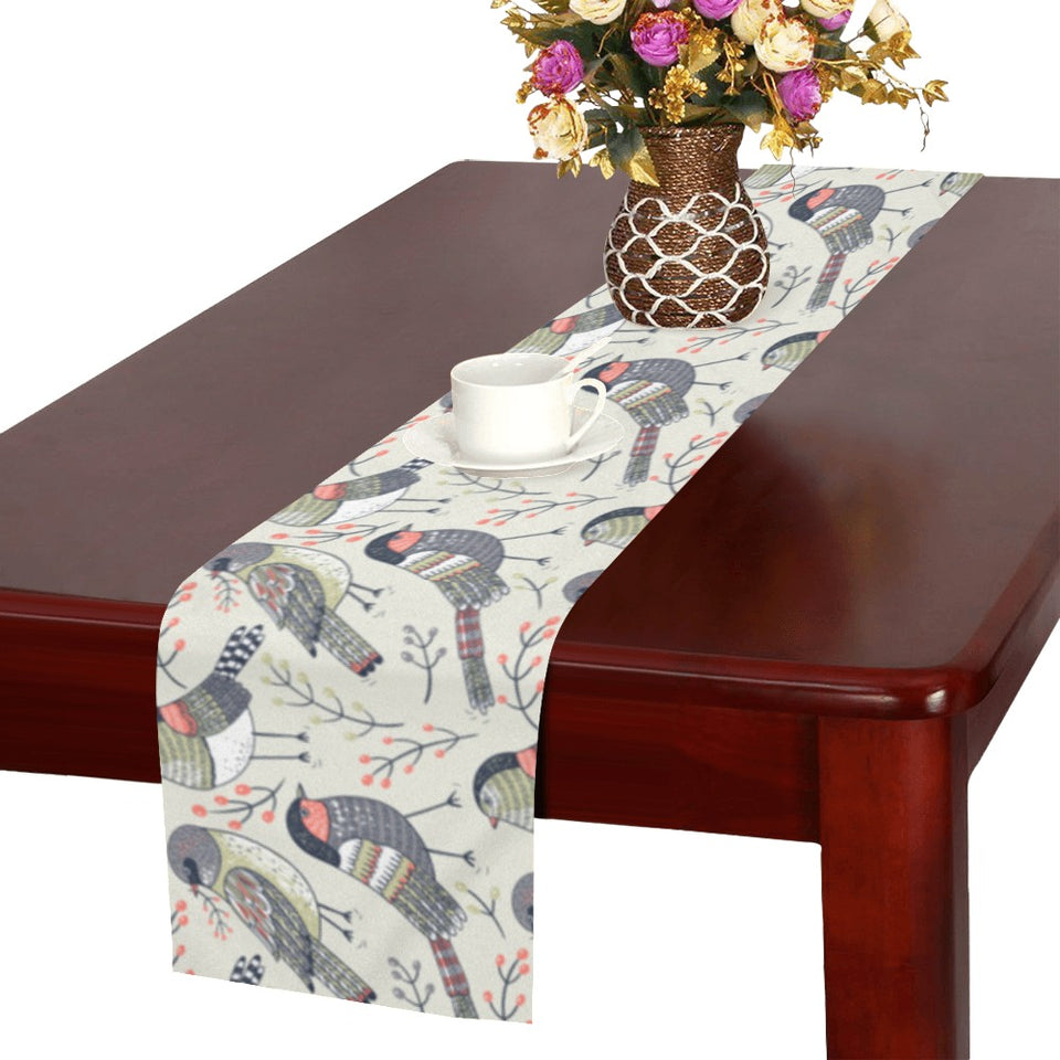 Pigeon Pattern Print Design 04 Table Runner