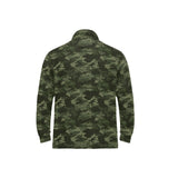 Digital Green camouflage pattern Men's Long Sleeve Polo Shirt