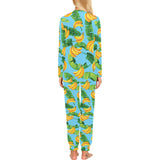 banana leaves banana design pattern Women's All Over Print Pajama Set