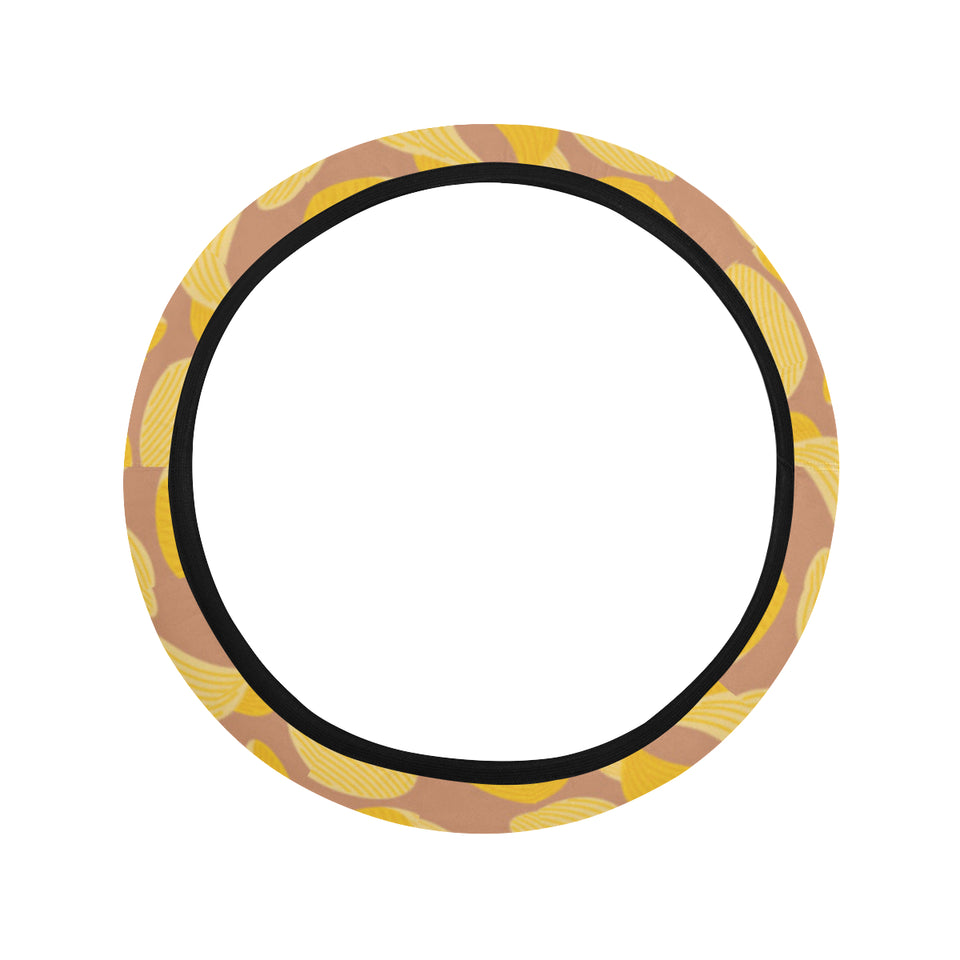 Potato Chips Pattern Print Design 01 Car Steering Wheel Cover
