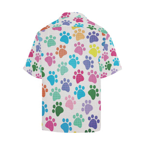 Dog Paws Pattern Print Design 01 Men's All Over Print Hawaiian Shirt (Model T58)