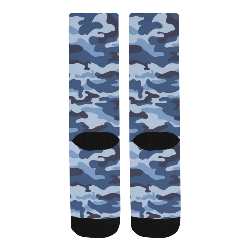 Blue camouflage pattern Crew Socks