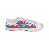 American football ball star stripes pattern Men's Low Top Shoes White