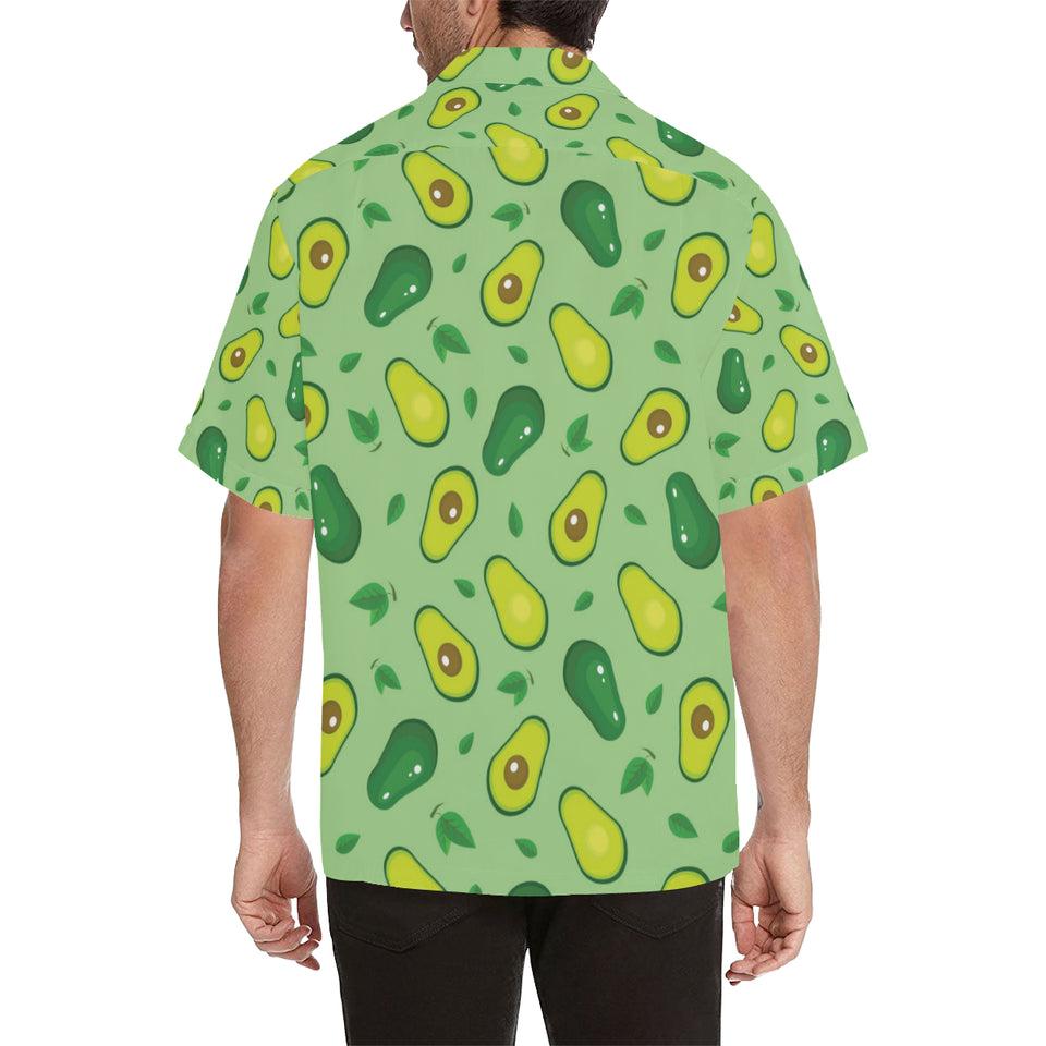 Avocado pattern green background Men's All Over Print Hawaiian Shirt
