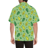 Avocado pattern green background Men's All Over Print Hawaiian Shirt