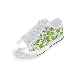 Hop design pattern Men's Low Top Shoes White