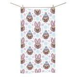 Cute pug hat rabbit costume pattern Bath Towel