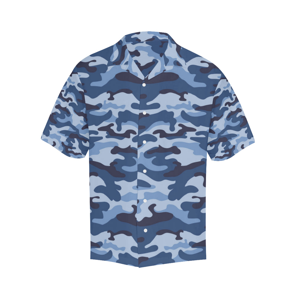 Blue camouflage pattern Men's All Over Print Hawaiian Shirt