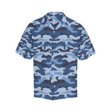 Blue camouflage pattern Men's All Over Print Hawaiian Shirt