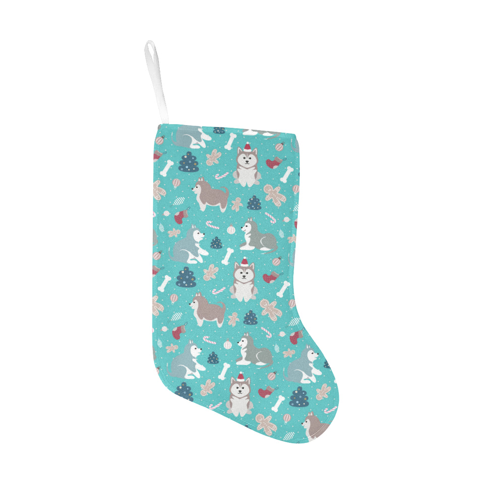 Christmas cute siberian husky puppie pattern Christmas Stocking
