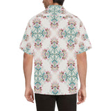 Square floral indian flower pattern Men's All Over Print Hawaiian Shirt