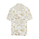 Beautiful gold japanese pattern Men's All Over Print Hawaiian Shirt