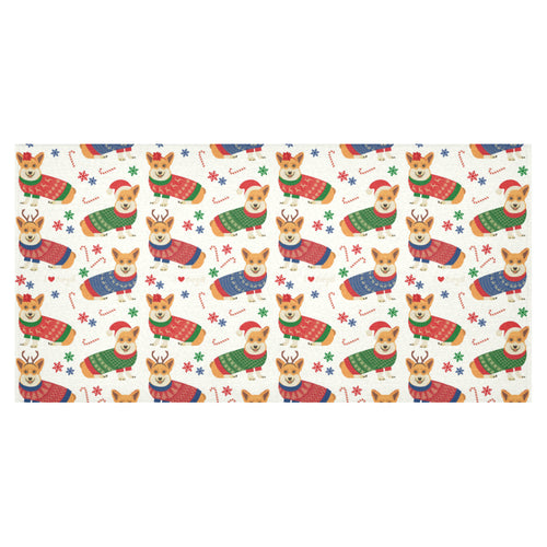 Corgi Christmas Pattern Tablecloth