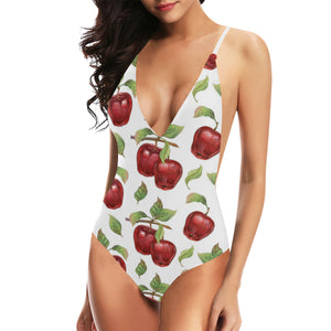 Red apples pattern Women's One-Piece Swimsuit