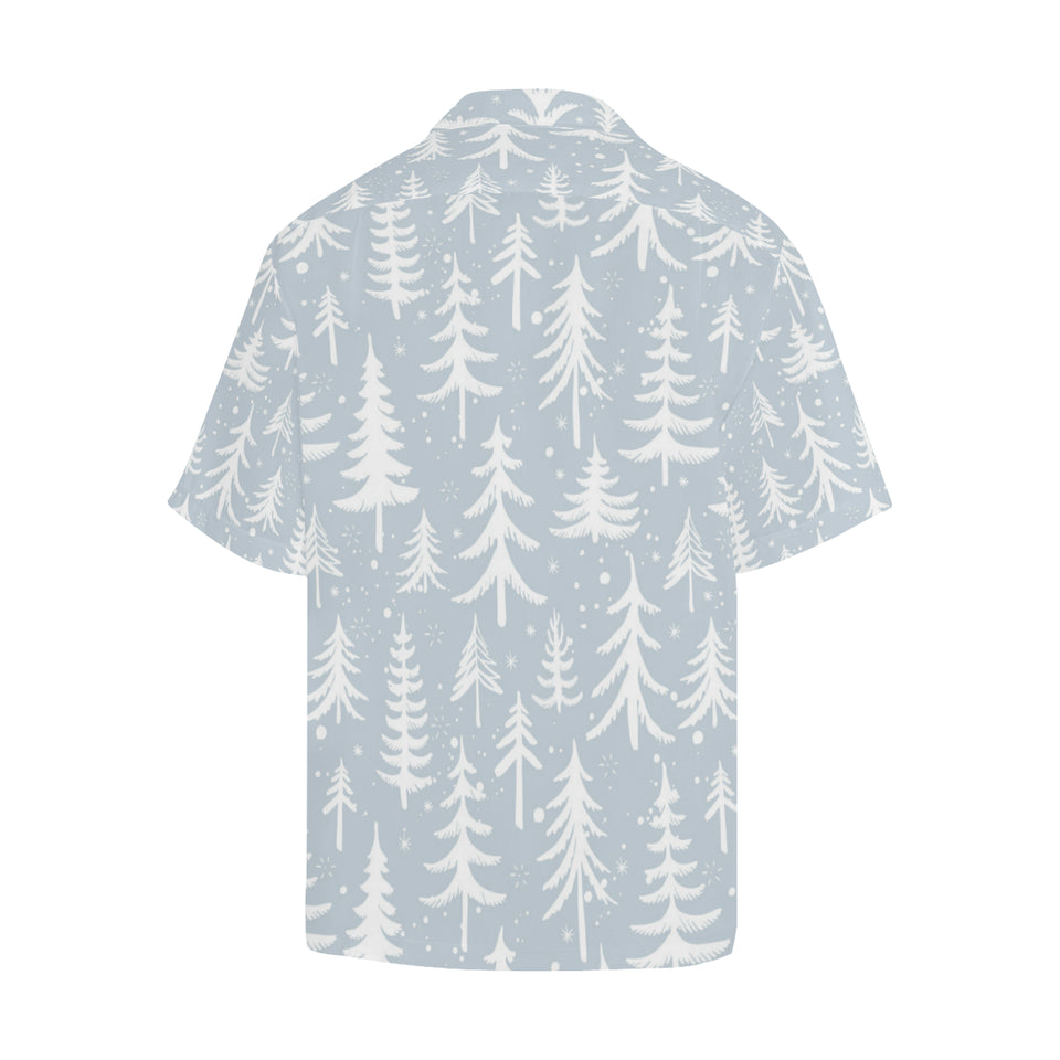 Christmas tree winter forest pattern Men's All Over Print Hawaiian Shirt