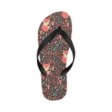 fox leaves mushroom pattern Unisex Flip Flops