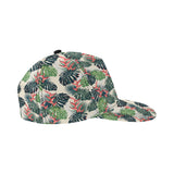 heliconia flowers, palm and monstera leaves All Over Print Snapback Cap