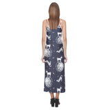 Chihuahua space helmet. astronaut pattern V-Neck Open Fork Long Dress