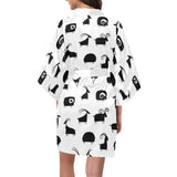 Goat ram pattern Women's Short Kimono Robe