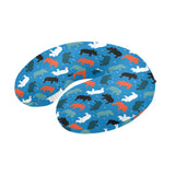 Colorful rhino pattern U-Shaped Travel Neck Pillow