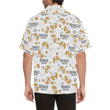 Cute beagle dog pattern background Men's All Over Print Hawaiian Shirt