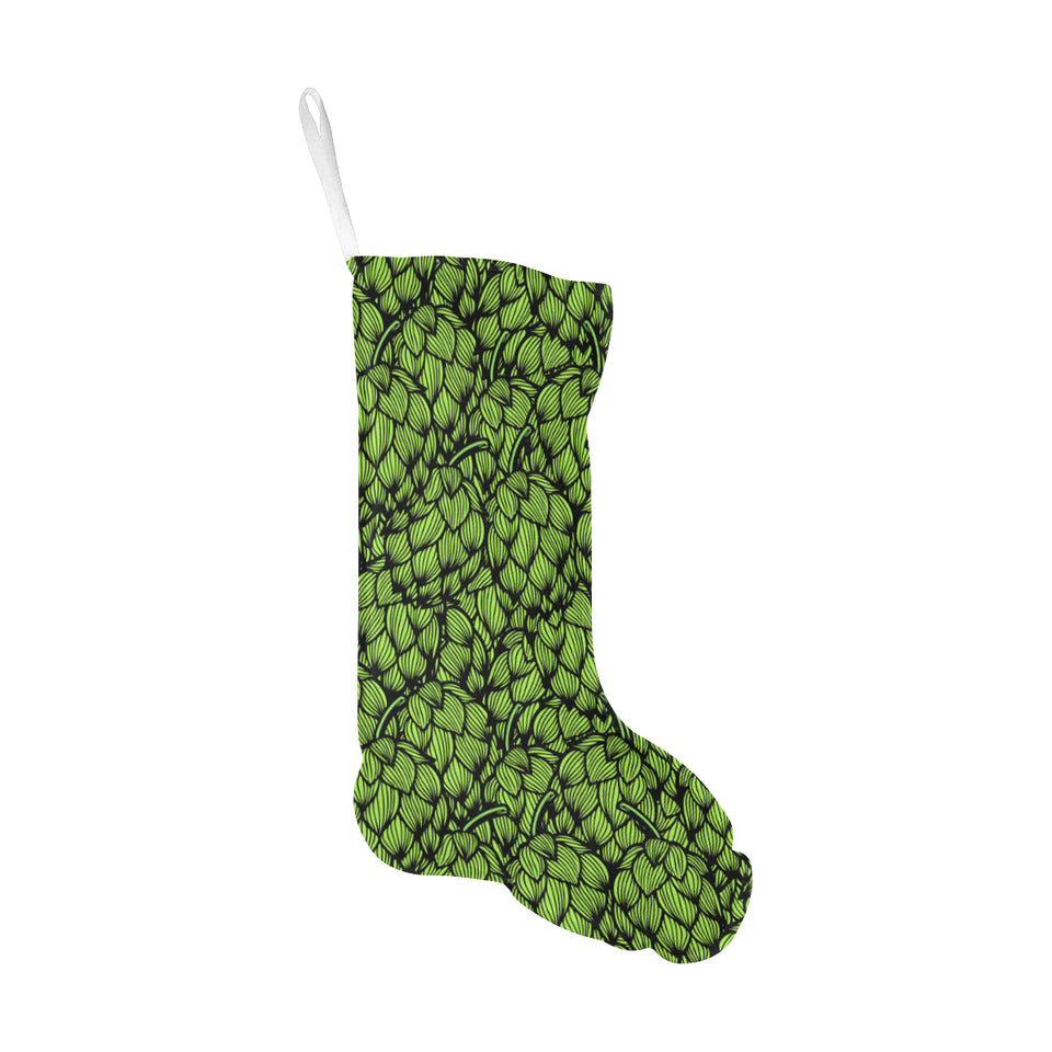 Green hop pattern Christmas Stocking