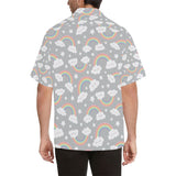 Cute rainbow clound star pattern Men's All Over Print Hawaiian Shirt