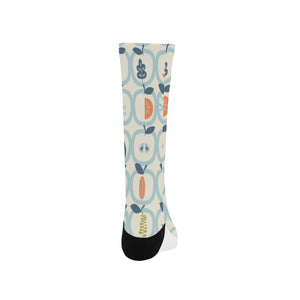 apples leaves pattern Crew Socks