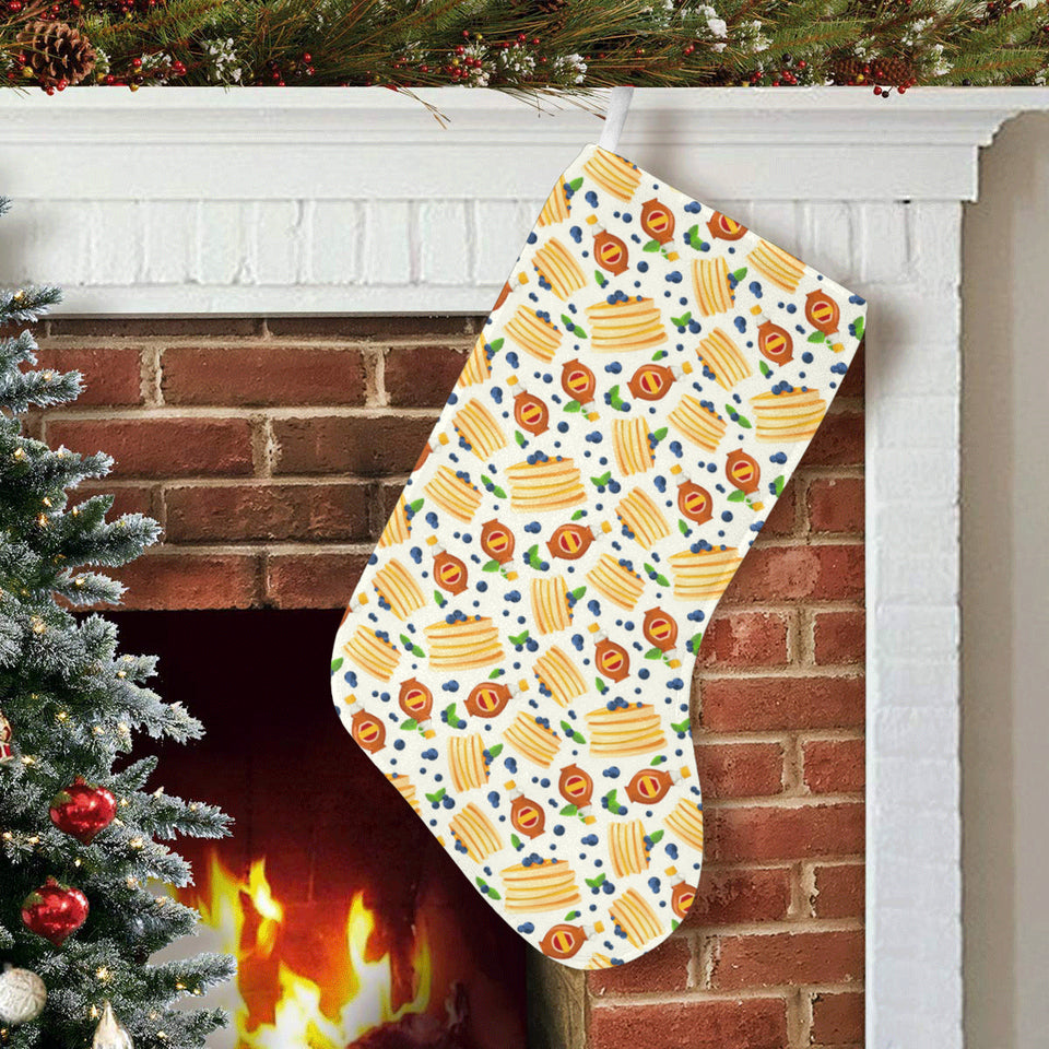 Pancake Pattern Print Design 02 Christmas Stocking