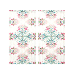 Square floral indian flower pattern Gauze Curtain