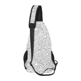 Cartoon hand drawn ice cream black white All Over Print Chest Bag