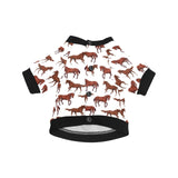 Horses running pattern background All Over Print Pet Dog Round Neck Fuzzy Shirt