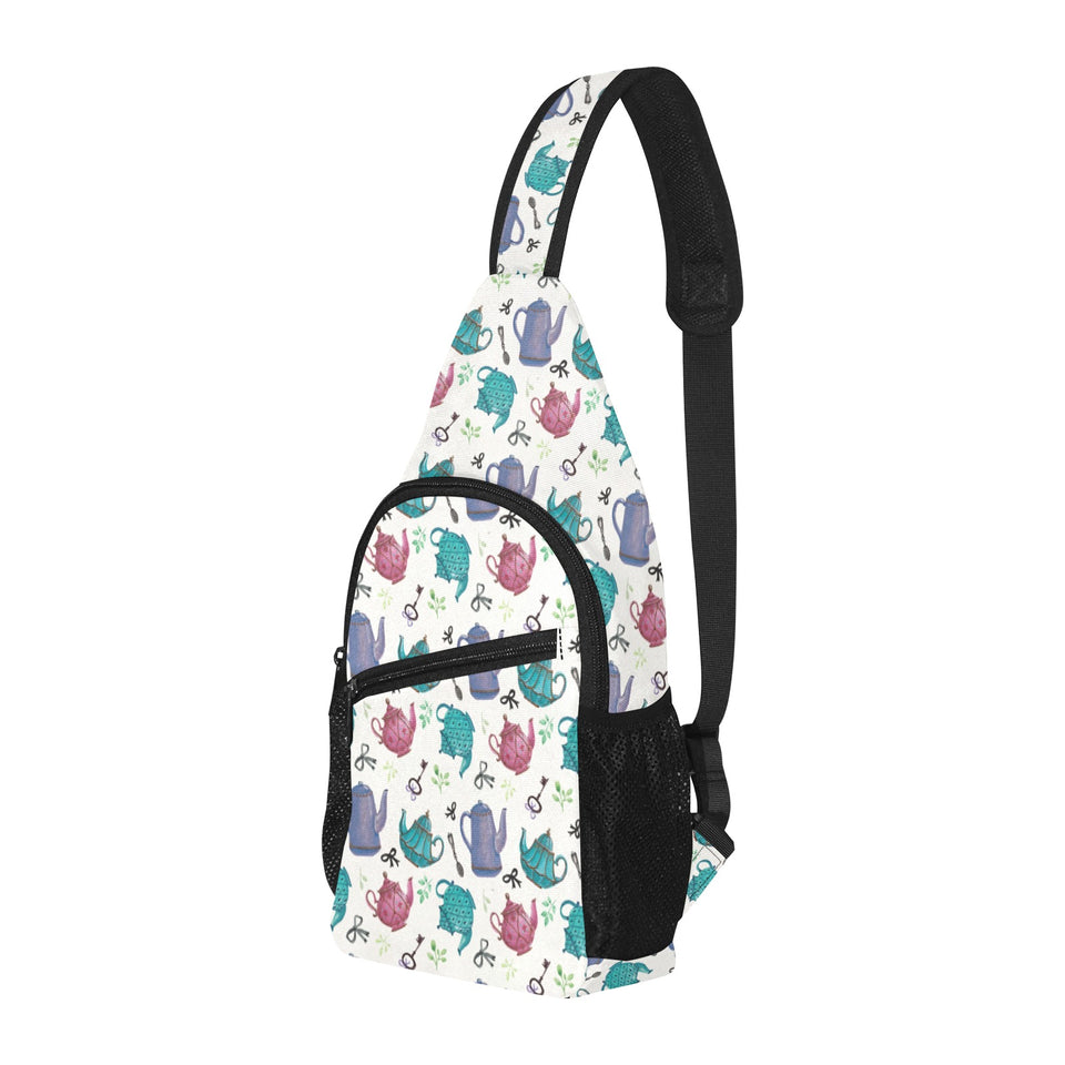 Tea pots Pattern Print Design 05 All Over Print Chest Bag
