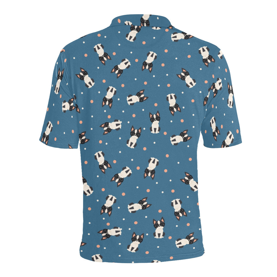 Cute boston terrier dog spattern Men's All Over Print Polo Shirt