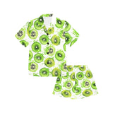 Watercolor kiwi pattern Kids' Boys' Girls' V-Neck Short Pajama Set